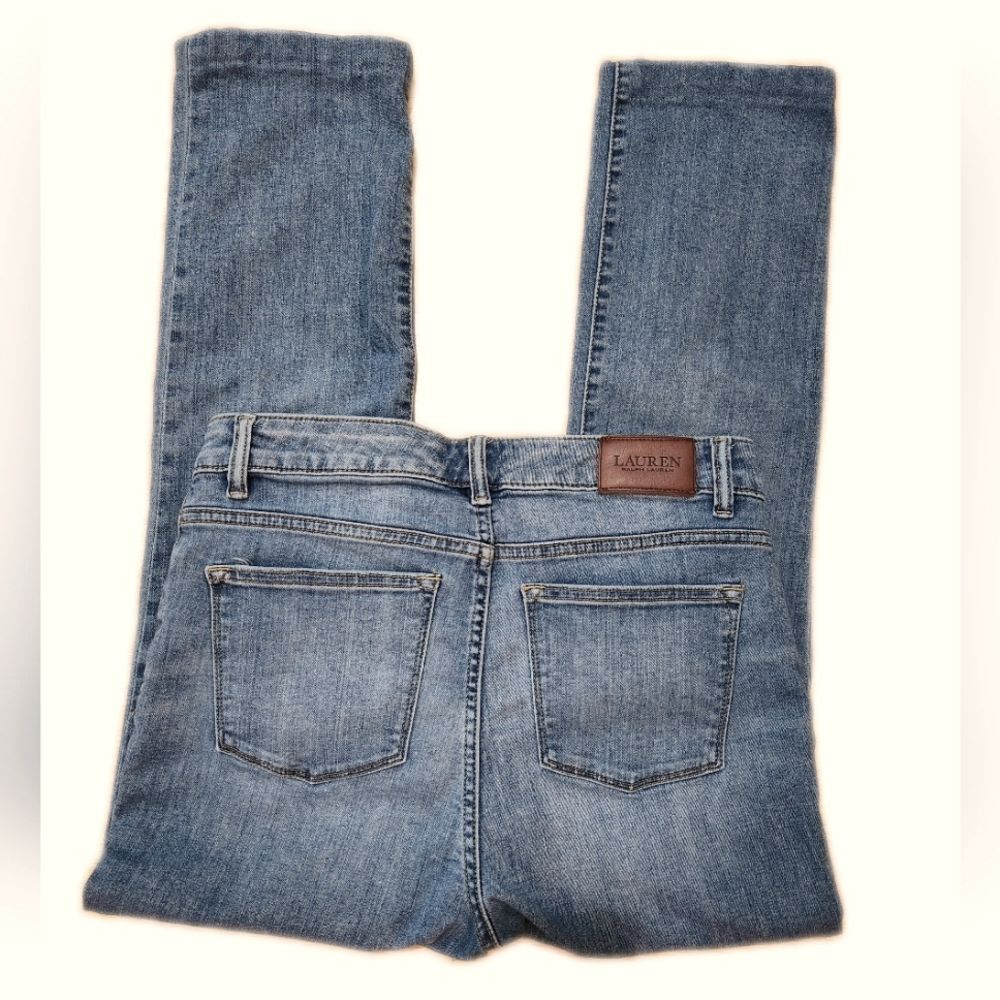 Lauren Ralph Lauren, 92% cotton, high rise, straight leg, denim jeans, 10 petite - Picture 3 of 9